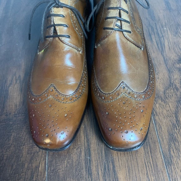 COGNAC BOSTONIANS WINGTIP SHOES - Picture 5 of 9